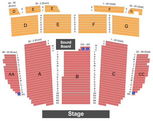 California Theatre Of The Performing Arts Frozen Seating Chart